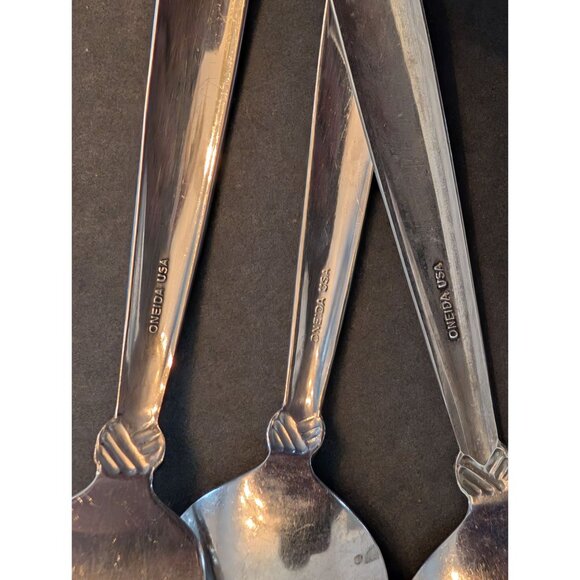 Oneida USA Rattan Stainless Steel Fork & Spoon Set Of 7 - Picture 3 of 3